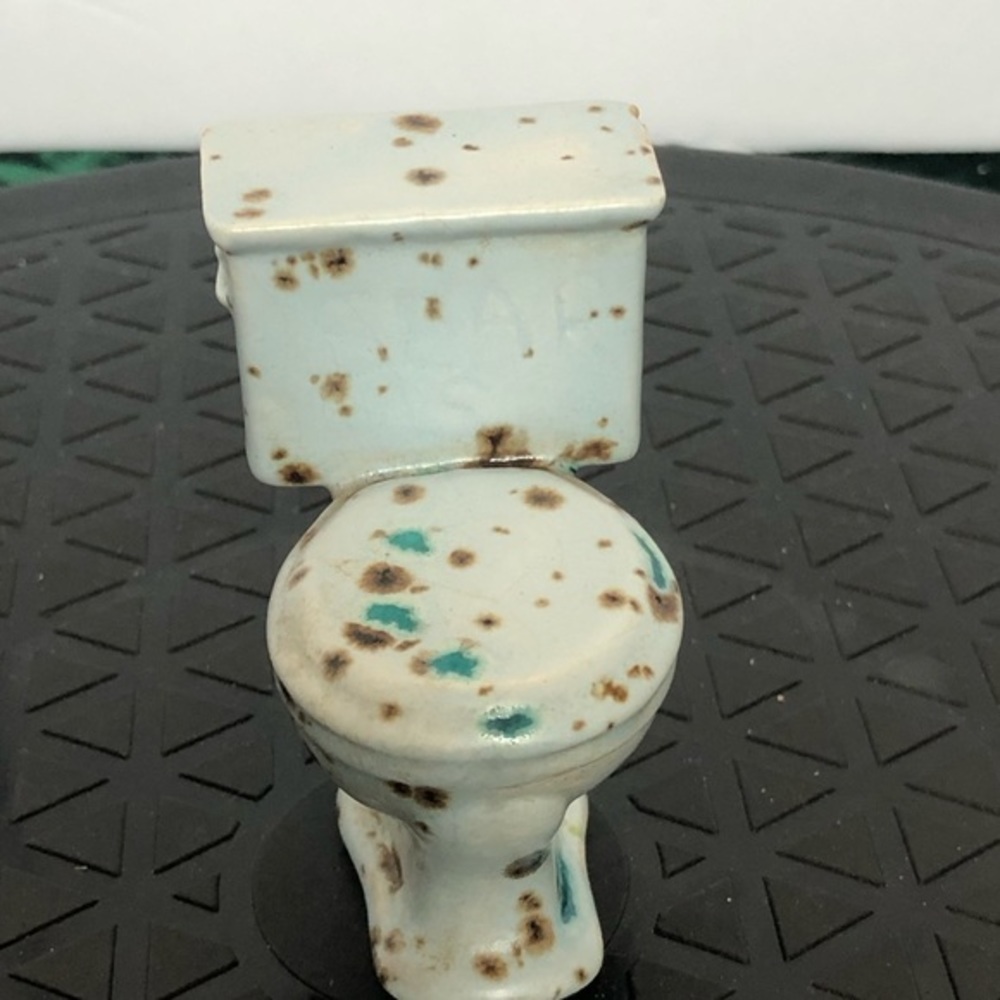 Vintage Miniature Toilet with SEARS on Tank Speckled Finish